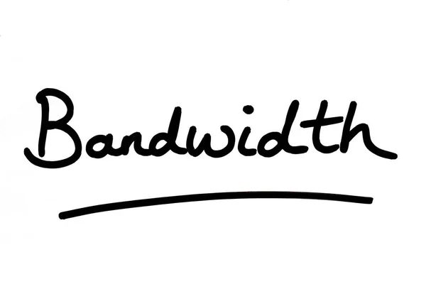 Het Woord Bandbreedte Handgeschreven Een Witte Achtergrond — Stockfoto