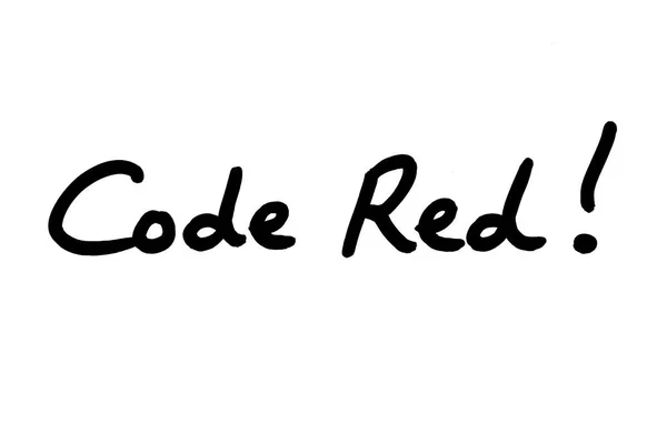 Красный Код Написанное Руки Белом Фоне — стоковое фото