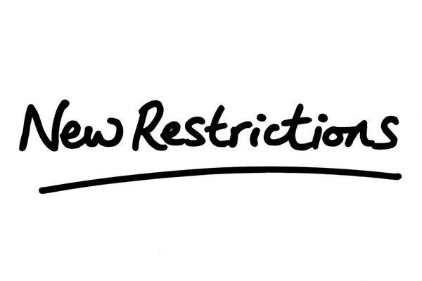 New Restrictions Handwritten White Background — Stock Photo, Image