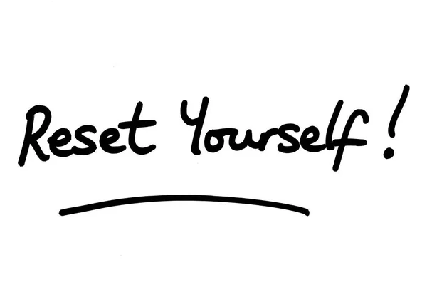 Reset Yourself Handwritten White Background — Stock Photo, Image