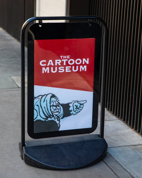 Londres Reino Unido Março 2022 Placa Fora Museu Dos Desenhos — Fotografia de Stock