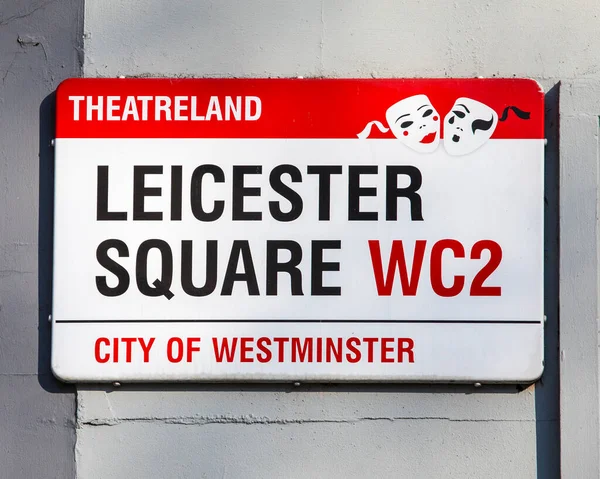Londen Maart 2022 Het Straatnaambord Voor Leicester Square Het West — Stockfoto