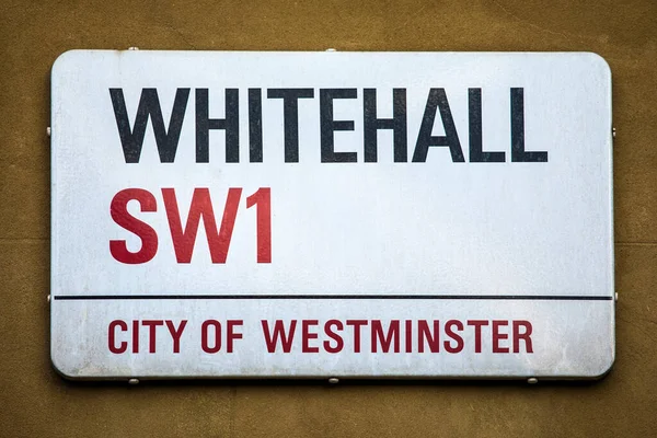 Londres Reino Unido Março 2022 Assinatura Rua Para Whitehall Cidade — Fotografia de Stock