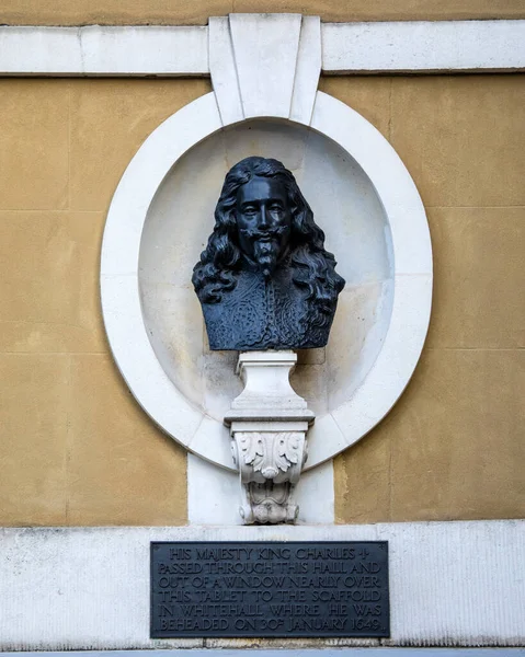 Londres Reino Unido Março 2022 Busto Rei Carlos Localizado Whitehall — Fotografia de Stock