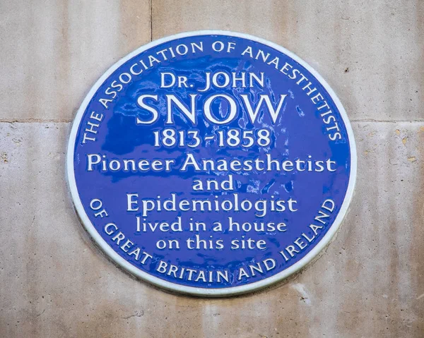 London March 8Th 2022 Close Blue Plaque Marking John Snow Stock Picture