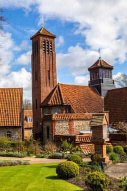 A view of the beautiful grounds of The Shrine of Our Lady of Walsingham in the village of Walsingham in Norfolk, UK. clipart
