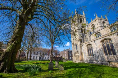 The beautiful Kings Lynn Minster in the historic town of Kings Lynn in Norfolk, UK.