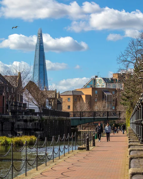 London March 17Th 2022 View Ornamental Canal Discovery Walk Shard — Photo