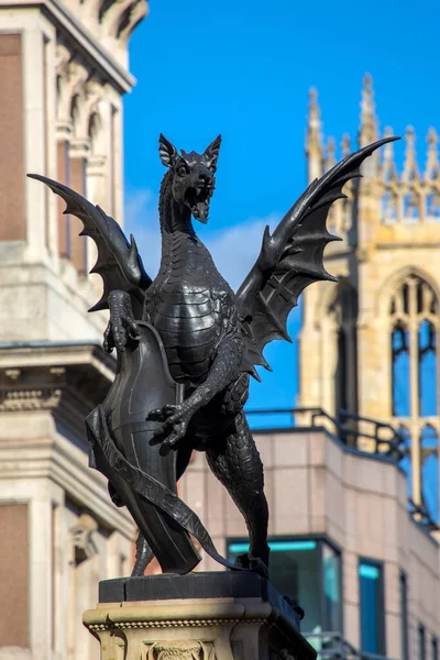 Temple Bar Dragon Sculpture Fleet Street London Dragon Boundary Marker — Zdjęcie stockowe