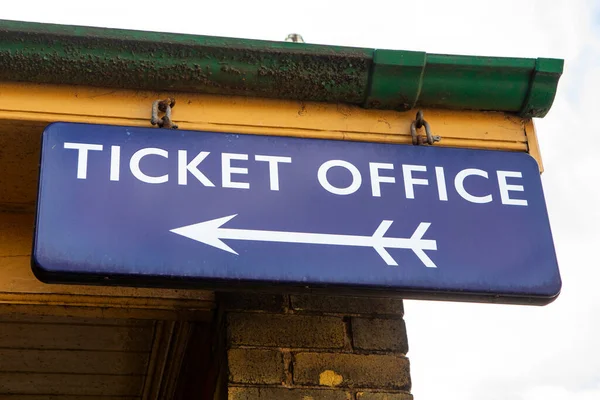 Sign Ticket Office Sheringham Railway Station Seaside Town Sheringham Norfolk — ストック写真