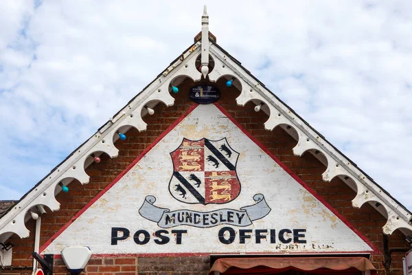 Norfolk May 17Th 2022 Vintage Sign Exterior Mundesley Post Office — Foto Stock