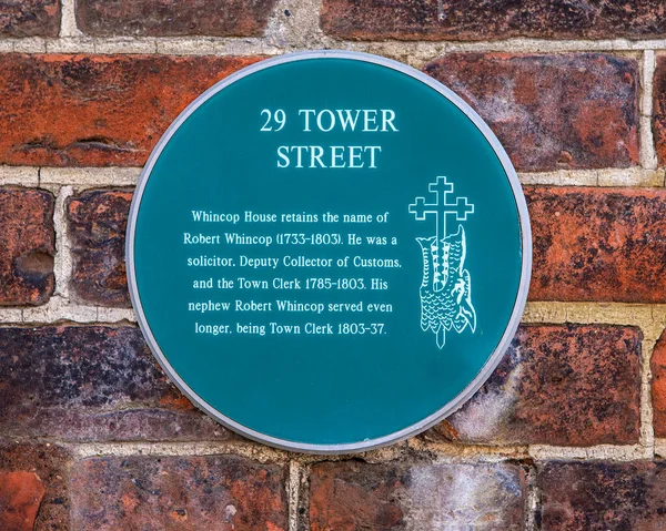 Norfolk April 8Th 2022 Plaque Tower Street Kings Lynn Norfolk — Foto de Stock