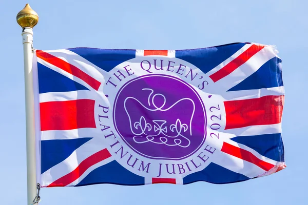 Norfolk April 8Th 2022 Flag Commemorating Queens Platinum Jubilee 2022 — Stock Photo, Image