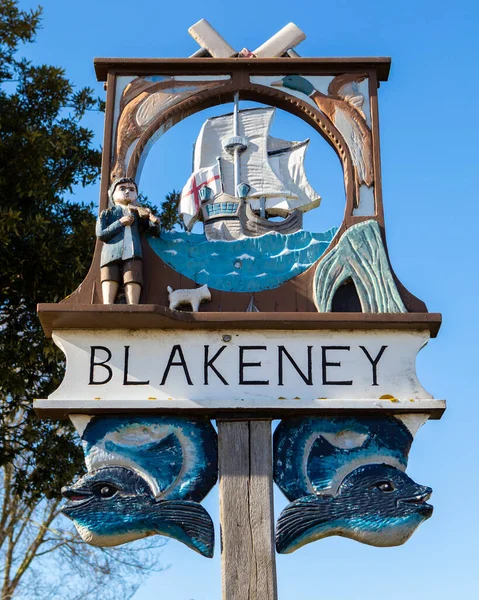 Vintage Schild Küstenort Blakeney Norfolk Großbritannien — Stockfoto