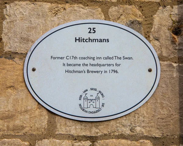 Chipping Norton April 10Th 2022 Plaque Dedicated Hitchmans Brewery Located — Fotografia de Stock