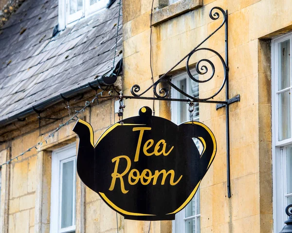 Moreton Marsh April 11Th 2022 Tea Room Sign Beautiful Cotswolds — Fotografia de Stock