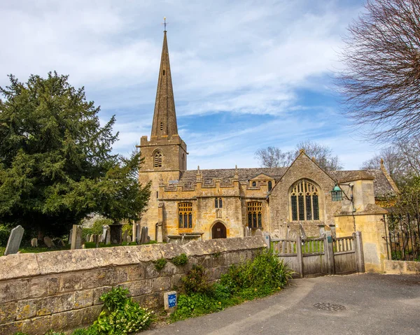 Bela Igreja São Miguel Todos Anjos Aldeia Stanton Gloucestershire Reino — Fotografia de Stock