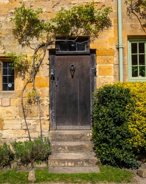 Prachtige Gevel Van Een Huisje Het Cotswold Dorp Stanton Gloucestershire — Stockfoto