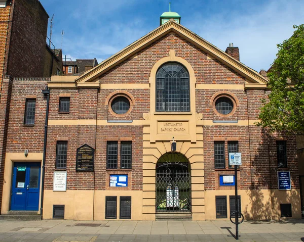 London April 2022 Exterior Westminster Baptist Church Located Horseferry Road — стокове фото