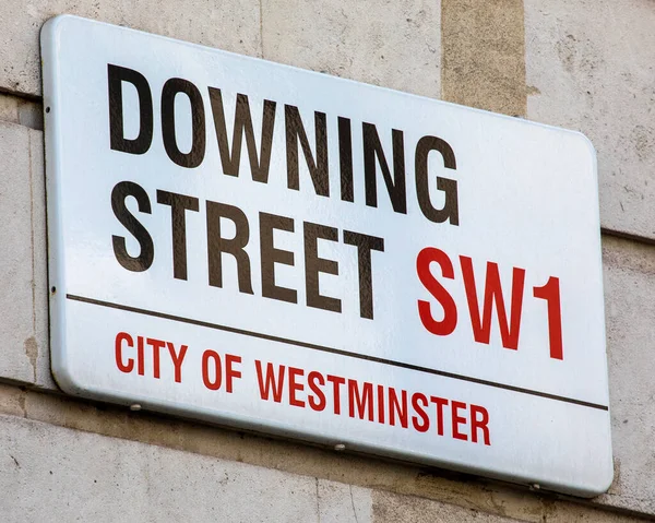 London April 20Th 2022 Street Sign Downing Street Street Which — Stock Photo, Image