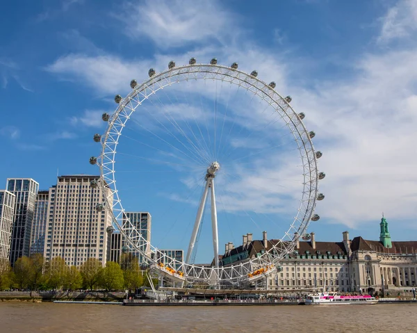 Londres Reino Unido Abril 2022 Uma Vista London Eye River — Fotografia de Stock