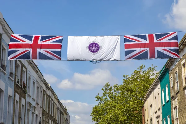 Лондон Великобритания Мая 2022 Года Баннеры Рынке Portobello Road Кенсингтоне — стоковое фото
