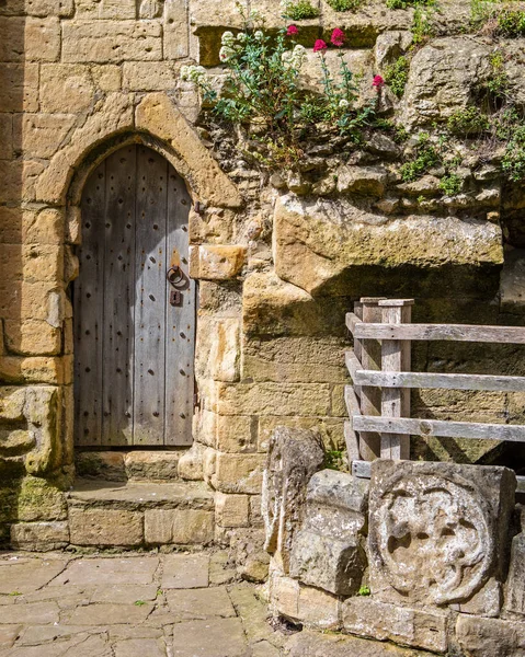 Una Antigua Puerta Histórico Castillo Knaresborough North Yorkshire Reino Unido —  Fotos de Stock