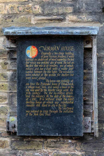 York June 6Th 2022 Information Plaque Detailing History Remains Norman — Stock Photo, Image