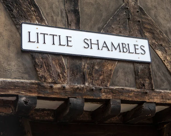 Street Sign Little Shambles City York — Stockfoto