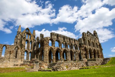 İngiltere 'nin Kuzey Yorkshire kentindeki Whitby kasabasındaki tarihi Whitby Manastırı.