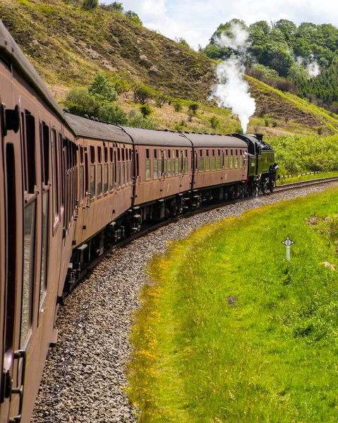 Palubní Velkolepá Železnice North Yorkshire Moors Která Prochází Národním Parkem — Stock fotografie