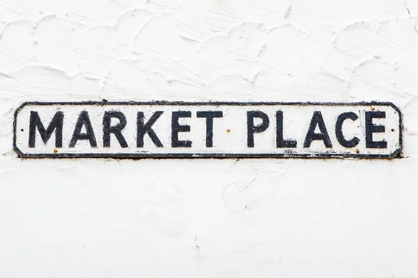 Sinal Rua Para Market Place Cidade Costeira Whitby North Yorkshire — Fotografia de Stock