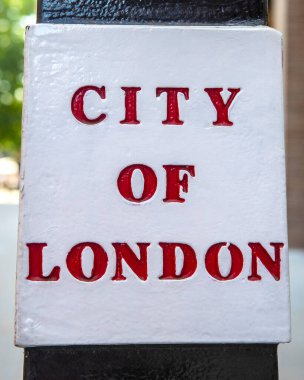 Londra, İngiltere 'de bir tabelanın yakın çekimi..