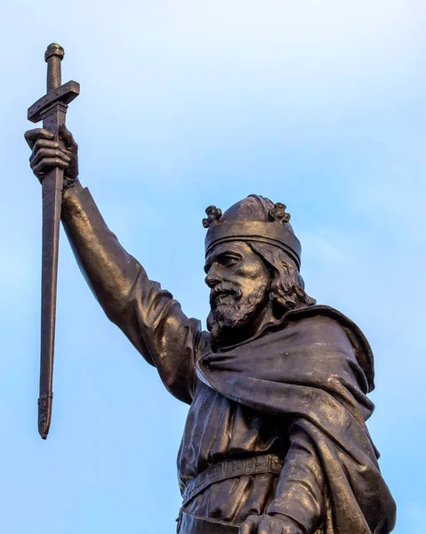 Statue King Alfred Great Historic City Winchester Hampshire — Stok fotoğraf