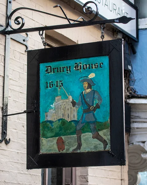 Windsor Großbritannien November 2021 Vintage Hängeschild Für Die Drury House — Stockfoto