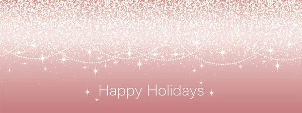 Абстрактный Розовый Вектор Счастливые Праздники Бесшовный Фон Яркими Блестящих Частиц — стоковый вектор