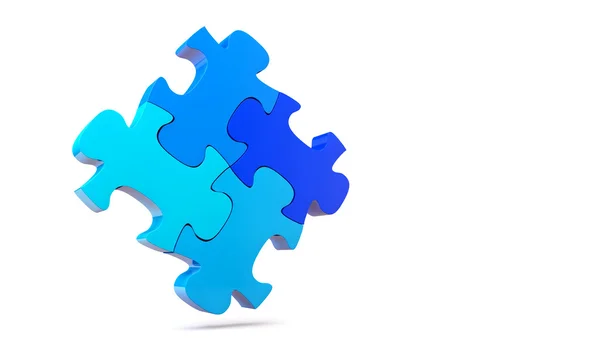 Blue jigsaw puzzle — Stock Photo, Image