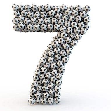 3D futbol topları yapılan yedi numara