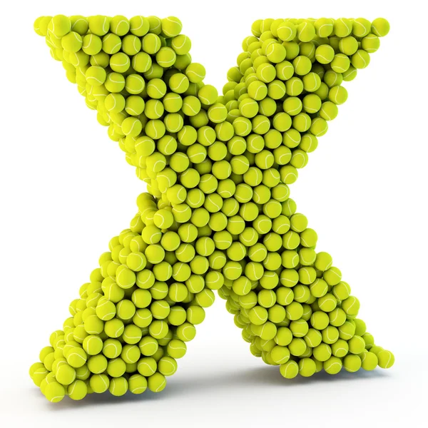 3D letter X made from tennis balls — Stock Photo, Image