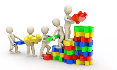 3d insan karakterleri bulmacalar holding