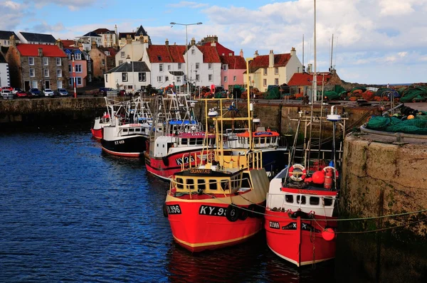 Fishing boats within the harbour walls. — Stock Photo, Image
