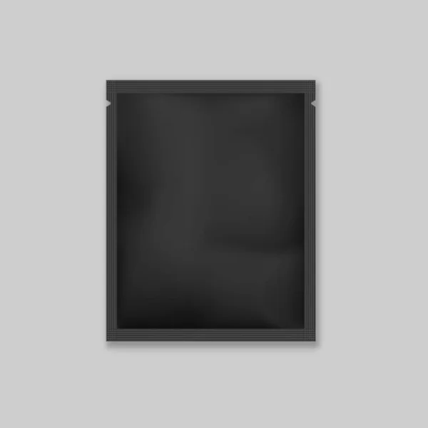 Bolso de té negro y plantilla de especias. Contenedor de papel desechable para aperitivos — Vector de stock