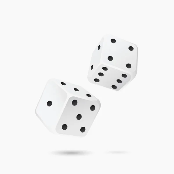 White game dice. Gambling with bets and throwing successful number — стоковый вектор