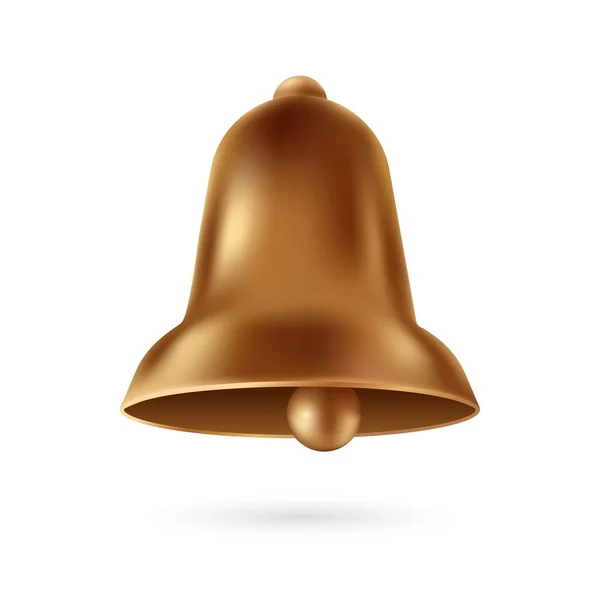 Cloche réaliste marron. Symbole de décoration de joyeux noël — Image vectorielle