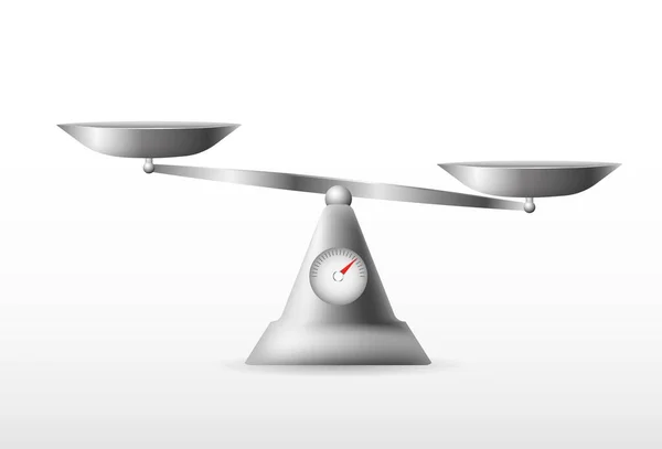 Metal trade scales. Realistic symbol of measurement and balance —  Vetores de Stock