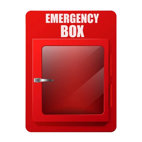 Plantilla de caja de emergencia roja. Almacenamiento para equipos de rescate — Vector de stock