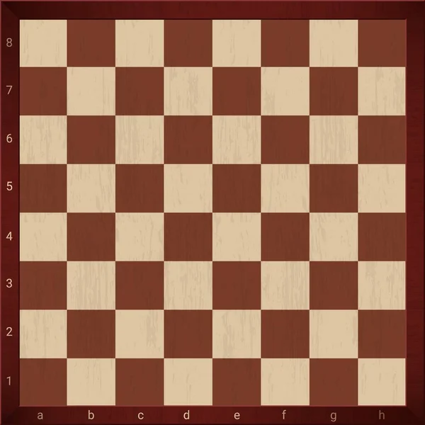 Templat papan catur kosong. Permainan kuno klasik di lantai kayu - Stok Vektor