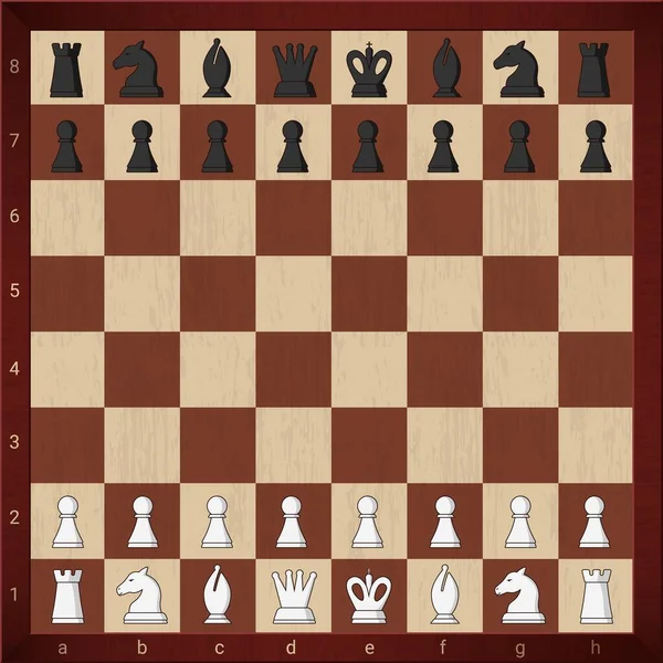 Papan catur klasik dengan gambar - Stok Vektor