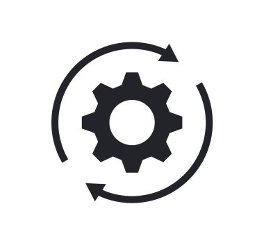 Oklu siyah dişli simge