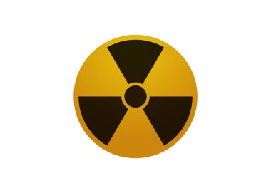 Nükleer tehlike sembolü. Siyah çizgili sarı tabela